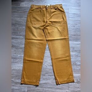 BDG Men's Straight Leg Washed Pants Cotton 4 Patched Pockets Mustard Brown